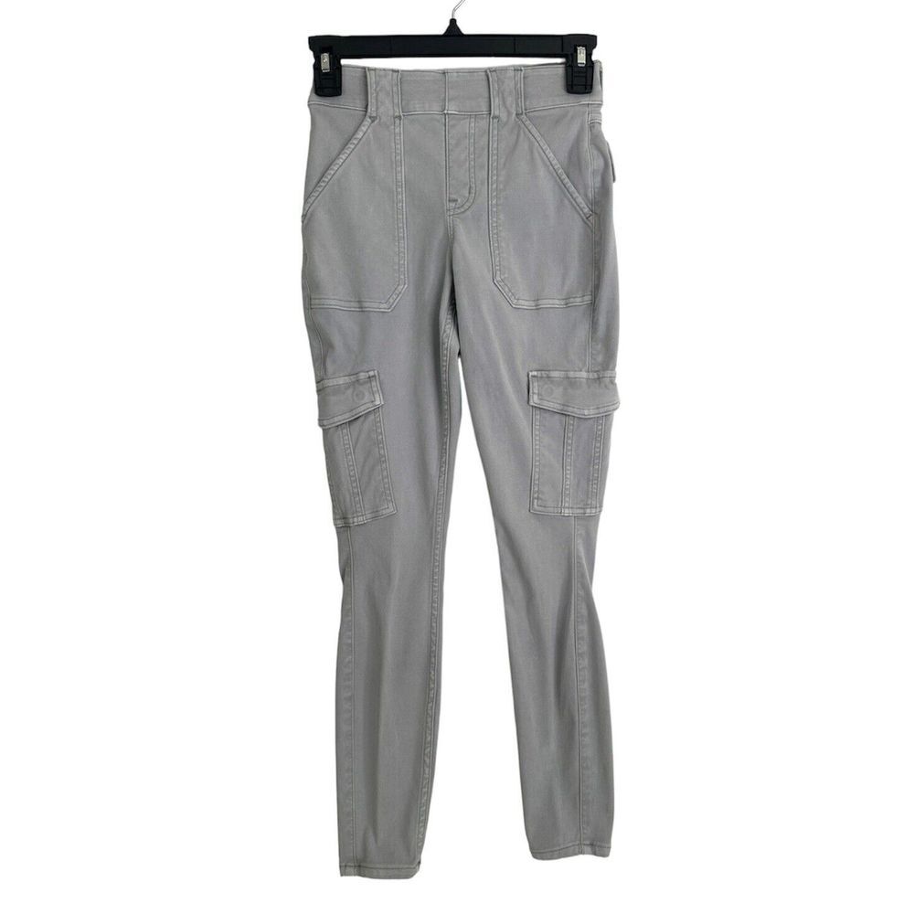 Spanx‎ Pants Womens XS Pockets Cargo Pull On Stretch Casual Skinny Ankle Gray